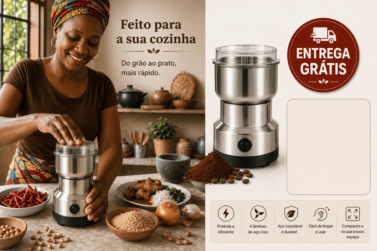 Moedor e Triturador Elétrico de Grãos - Produto Original - (Postamos em 24h)