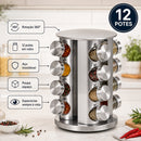 GiroLux 360™ – Organizador de Temperos em Inox com 12 Potes